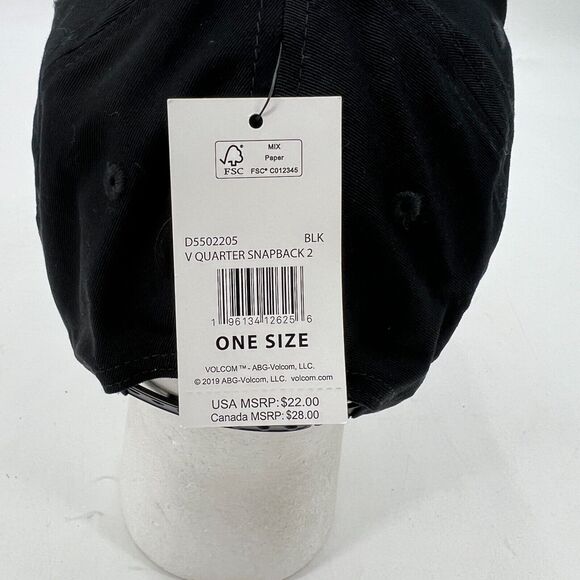 Volcom Hat Mens One Size V Quarter Snapback Cotton Medium Weight Twill Woven - Picture 6 of 12